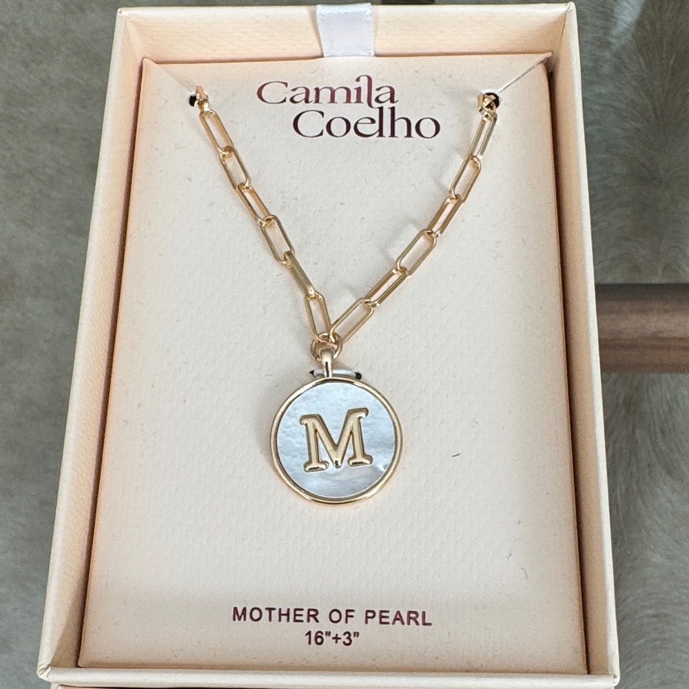 Camila Coelho Gold colored Initial Pendant Necklace